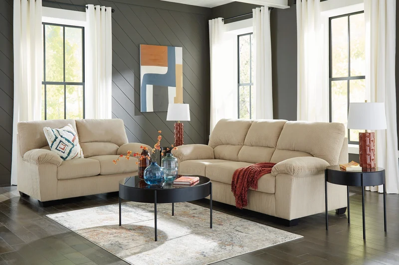 Causeuse en tissu corduroy - SimpleJoy