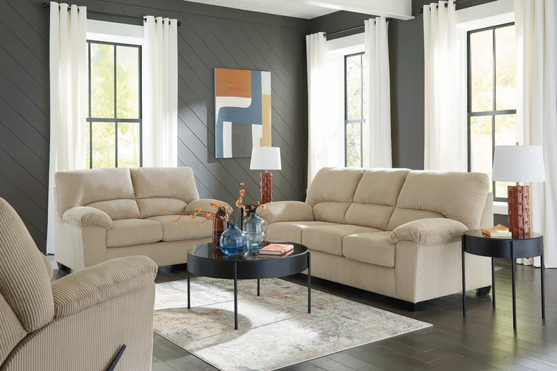 Causeuse en tissu corduroy - SimpleJoy
