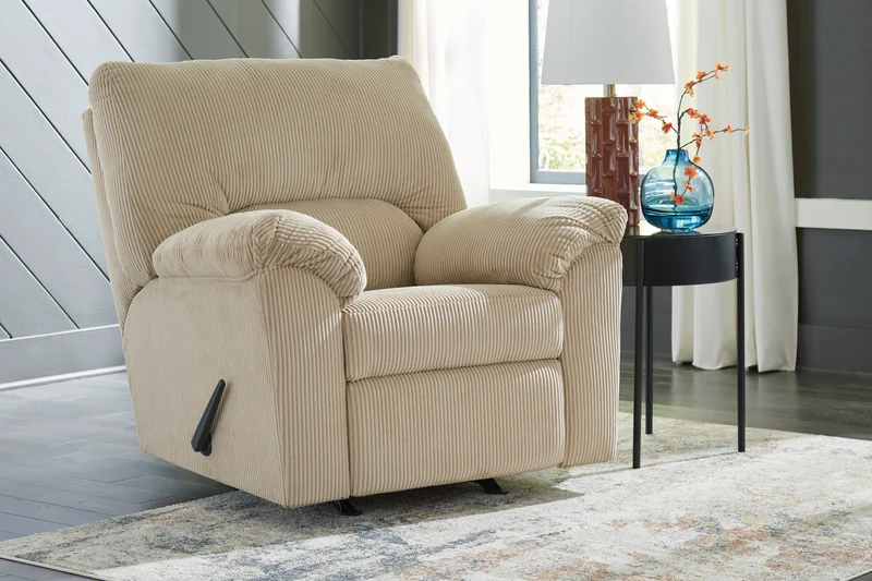 Fauteuil berçant et inclinable en tissu corduroy - SimpleJoy