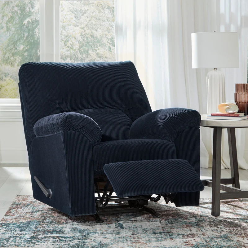 Fauteuil berçant et inclinable en tissu corduroy - SimpleJoy