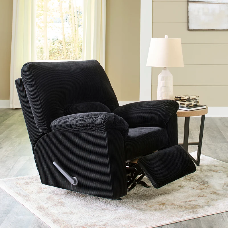 Fauteuil berçant et inclinable en tissu corduroy - SimpleJoy