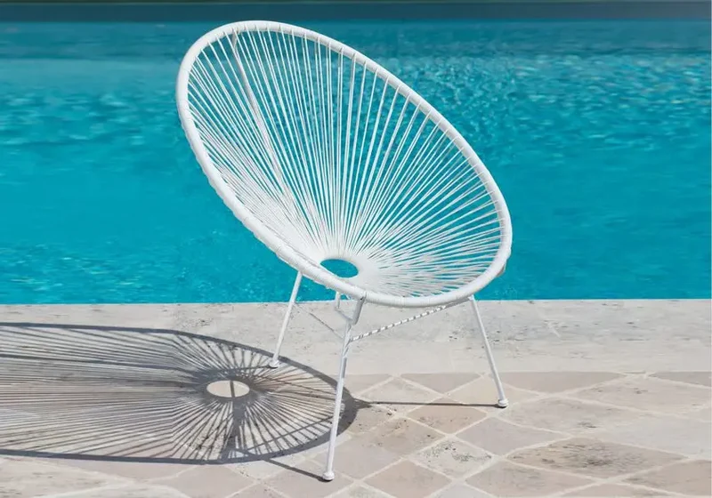 Fauteuil extérieur intérieur blanc - Rosy