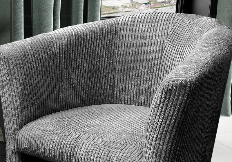 Fauteuil en velours côtelé gris - Fidjy