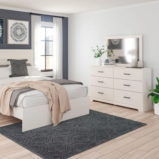 Miroir de bureau en bois/placage blanc - Stelsie