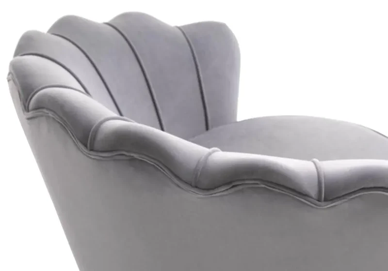 Fauteuil coquillage velours gris - Nymea
