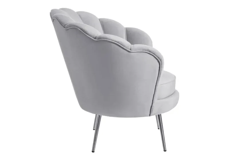 Fauteuil coquillage velours gris - Nymea