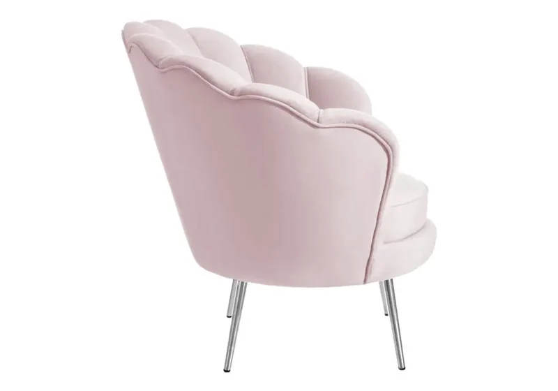 Fauteuil coquillage velours rose - Nymea