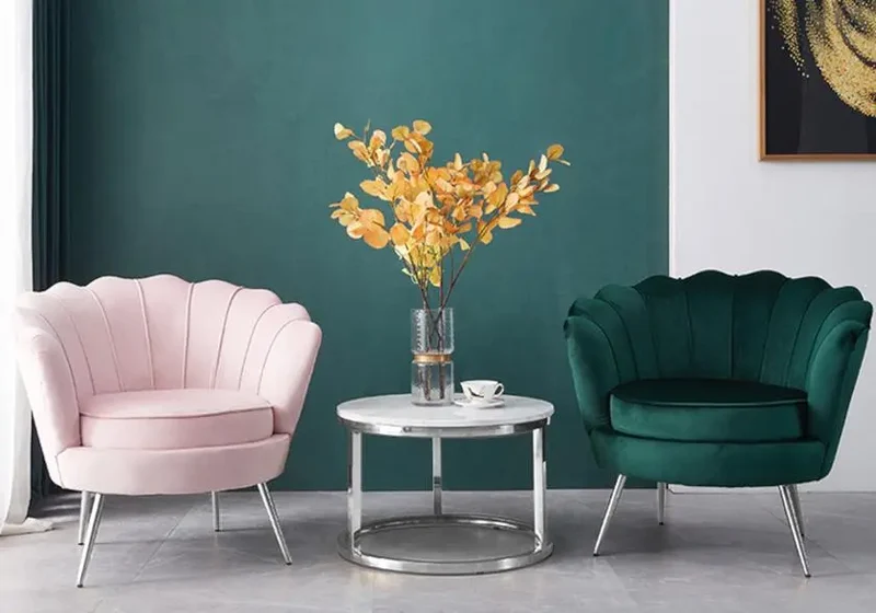 Fauteuil coquillage velours moka - Nymea