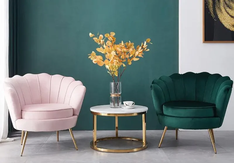 Fauteuil coquillage doré gris - Nymea