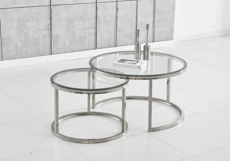 Tables gigognes verre trempé - Orea