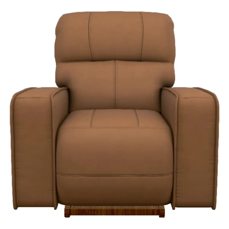 Fauteuil berçant et inclinable motorisé en cuir brun avec port USB intégré - Maddox