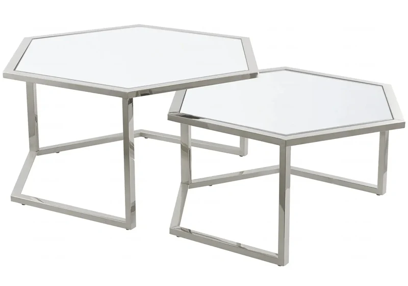 Tables gigognes marbre blanc - Giana