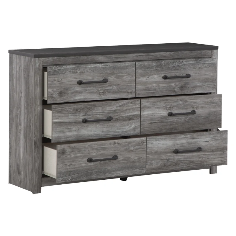 Bureau à 6 tiroirs en bois/MDF gris foncé - Bronyan