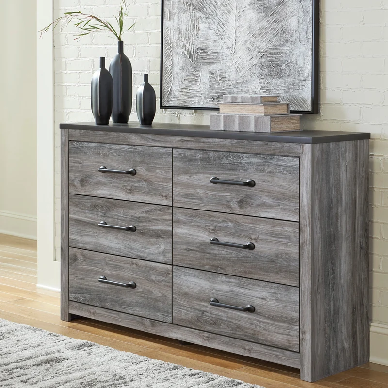 Bureau à 6 tiroirs en bois/MDF gris foncé - Bronyan