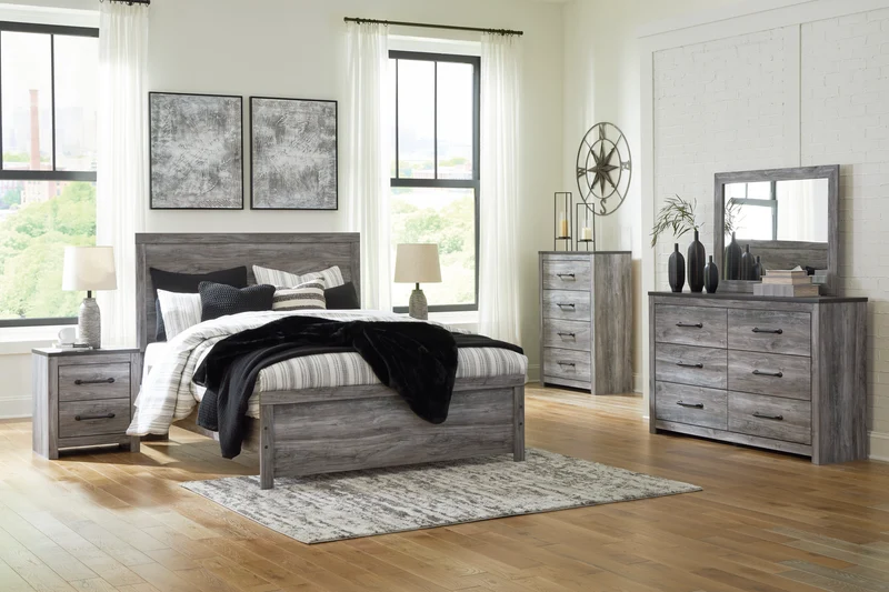 Bureau à 6 tiroirs en bois/MDF gris foncé - Bronyan