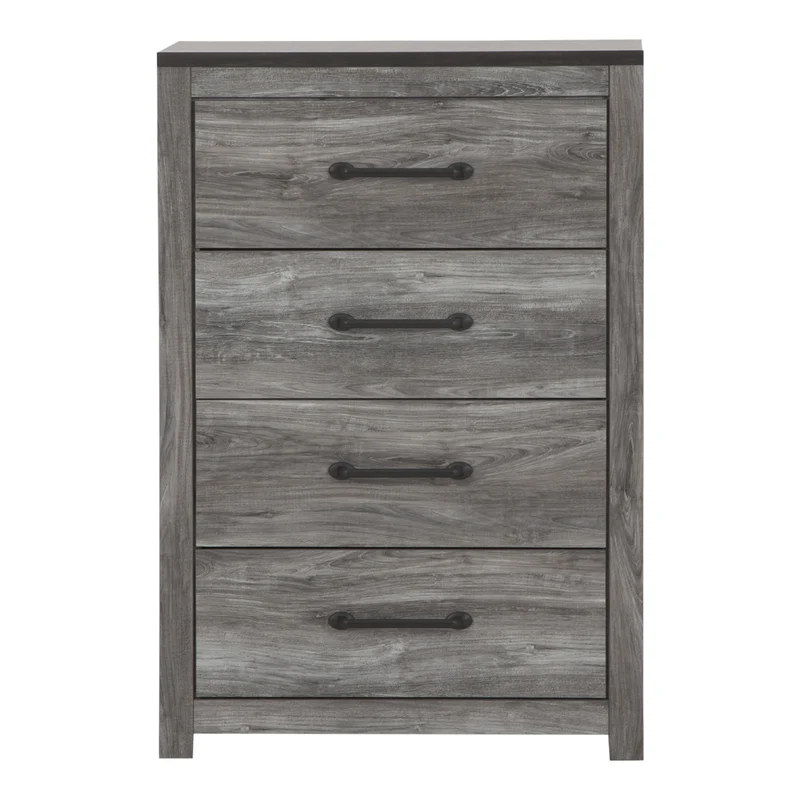 Commode à 4 tiroirs en bois/MDF gris foncé - Bronyan
