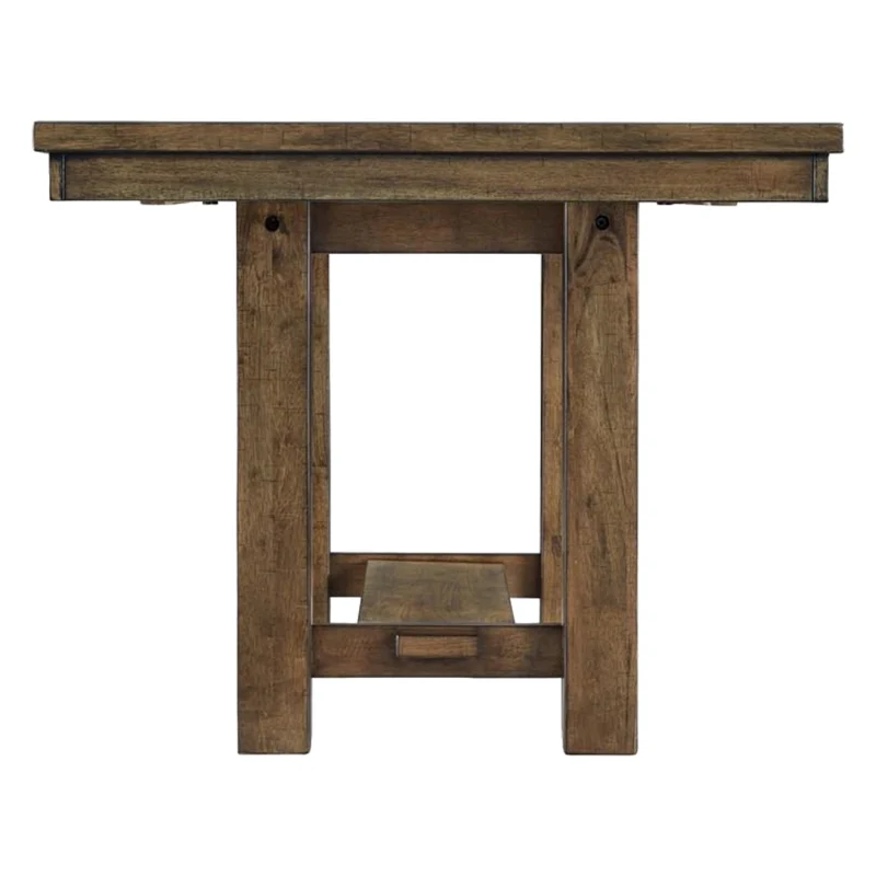 Table de salle à manger extensible en bois/placage brun vieilli - Moriville