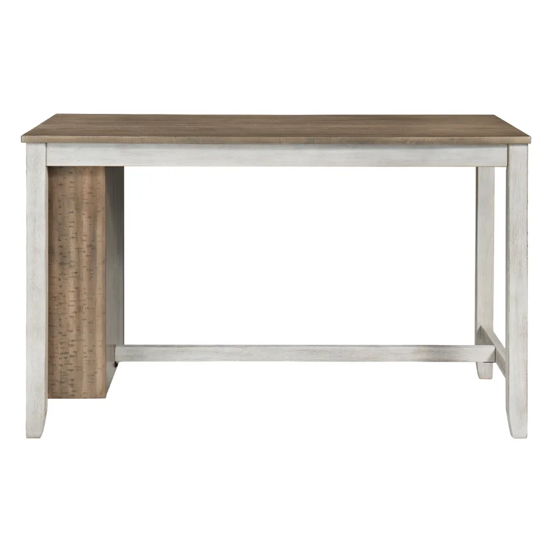 Table de salle à manger style bistro en bois bicolore avec rangement - Skempton