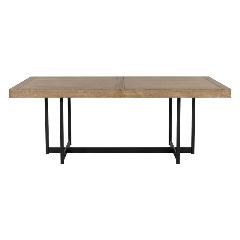 Table de salle à manger extensible en bois/placage brun clair - Tomtyn