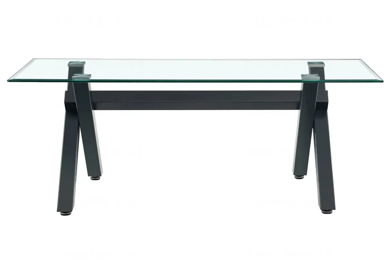 Table basse verre trempé pieds X noirs - Cross