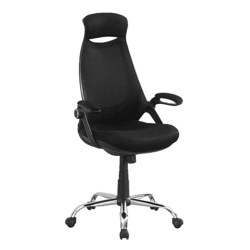 Chaise de bureau ergonomique en tissu noir - I 7268