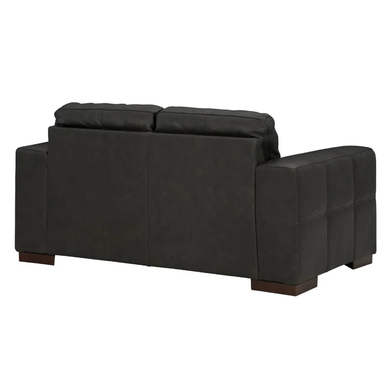 Causeuse en cuir noir - Luigi