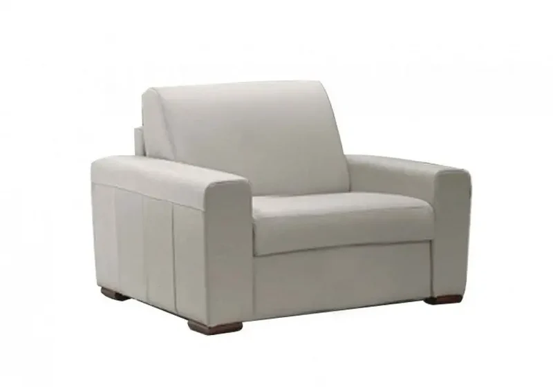 Canapé droit convertible en cuir marron - Ariane