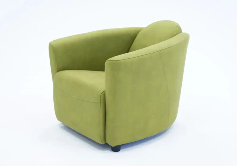 Fauteuil fixe design italien en tissu vert olive - Stefy