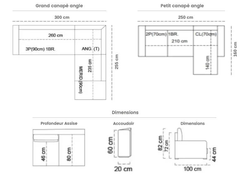 Canapé d'angle modulable en tissu gris clair - Syra