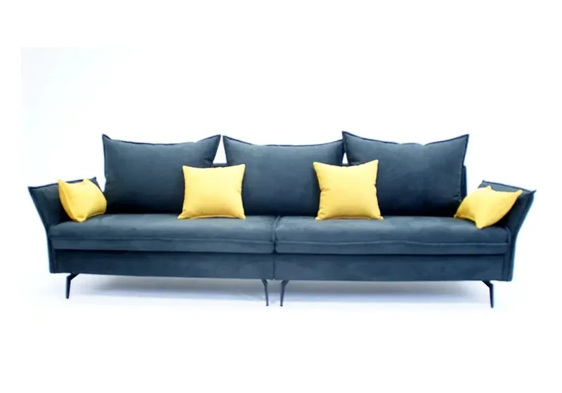 Canapé d'angle modulable en tissu gris clair - Gina