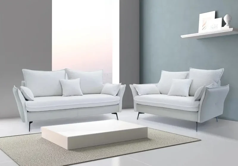Canapé d'angle modulable en tissu anthracite - Gina