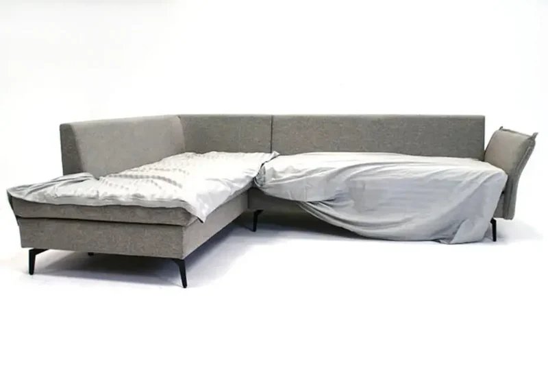 Canapé d'angle modulable en tissu anthracite - Gina