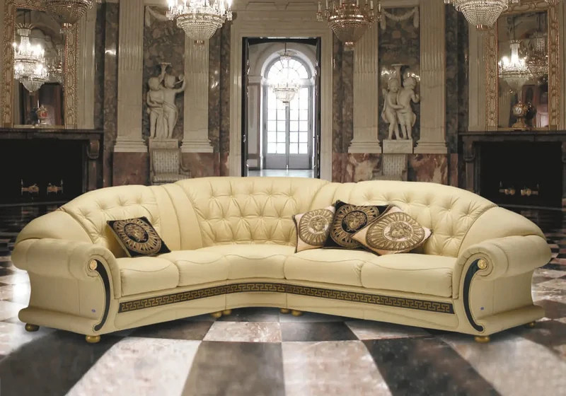 Canapé cuir crème versace LOUIS