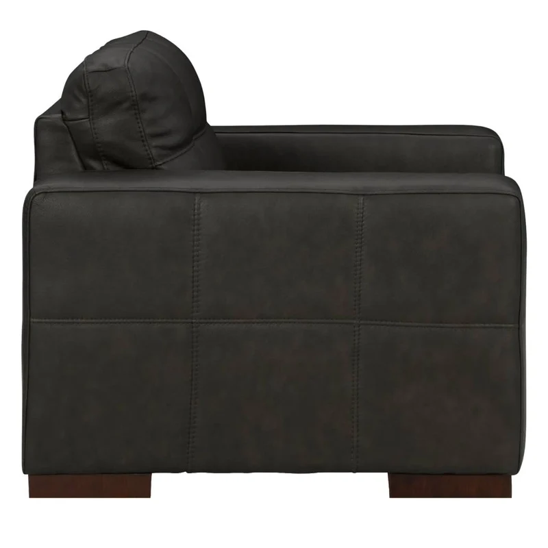 Fauteuil surdimensionné en cuir noir - Luigi