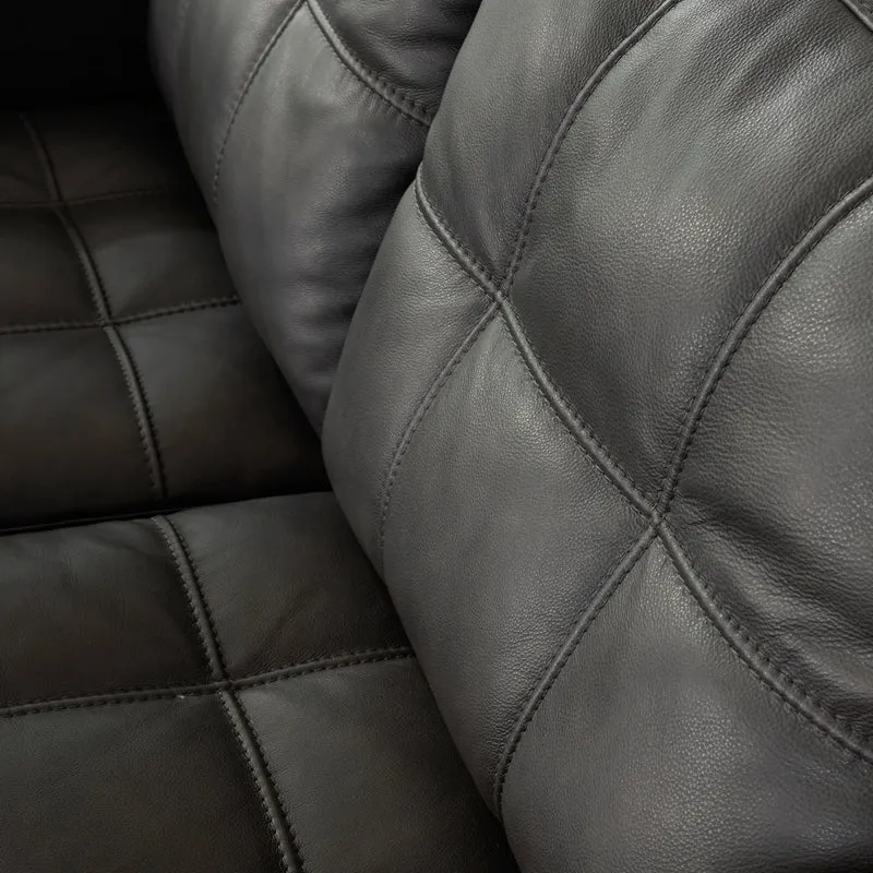 Fauteuil surdimensionné en cuir noir - Luigi