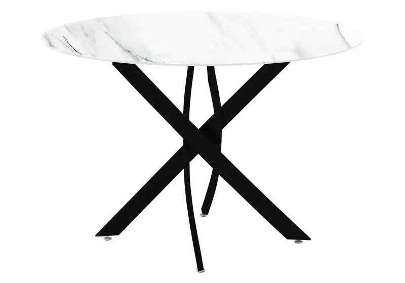 Table ronde noire marbre blanc - Joy
