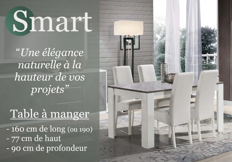 Meubles de séjour béton blanc laqué led SMART