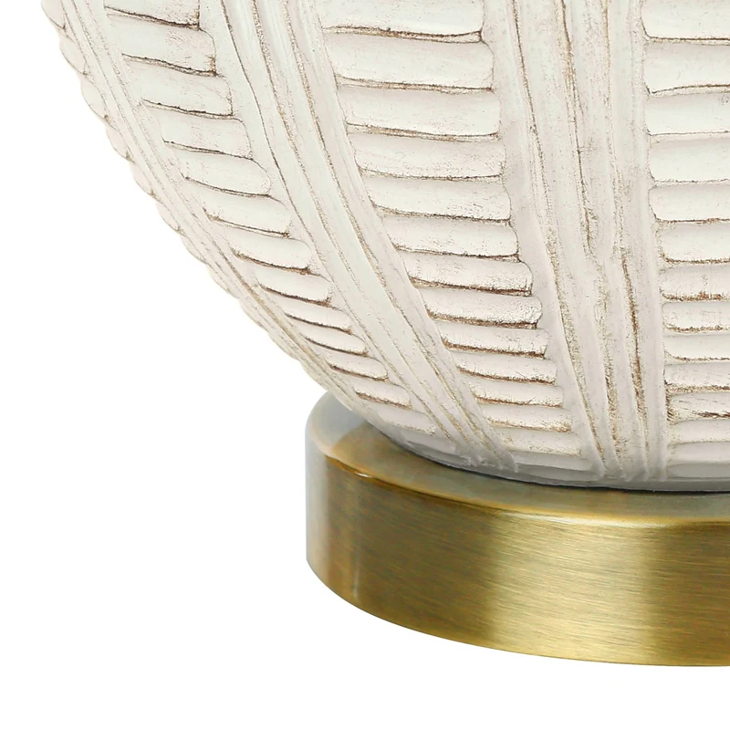 Lampe de table en résine crème texturée 21 po - I 9617