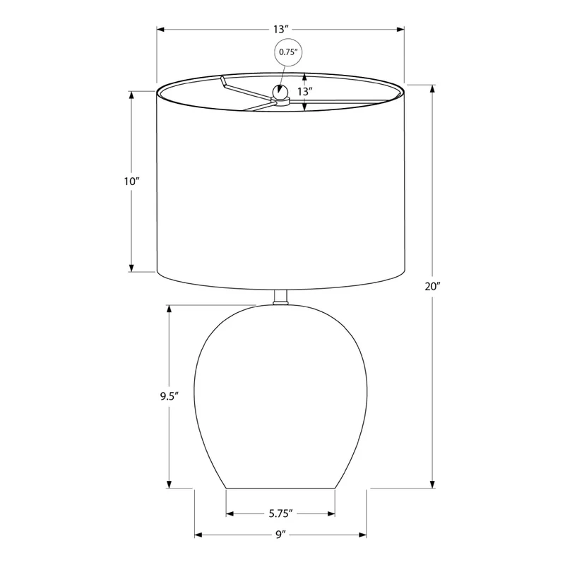 Lampe de table en béton gris texturé 20 po - I 9626