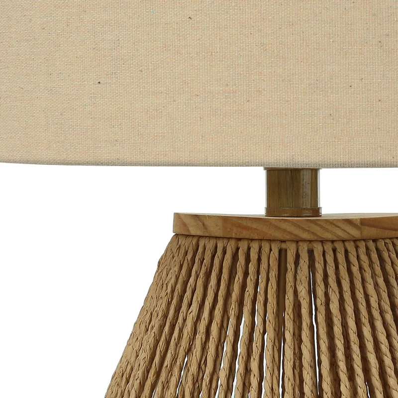 Lampe de table en corde de lin brun naturel 22 po - I 9628