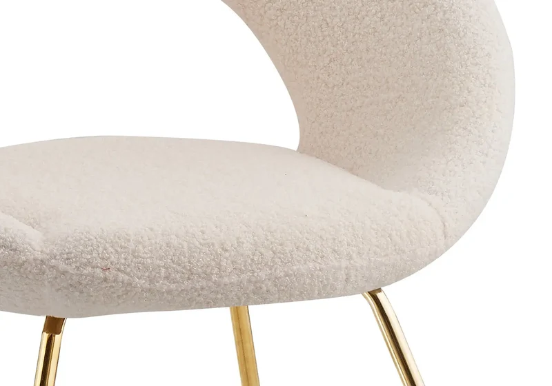 Chaises bouclette blanche arrondies dossier ouvert - Babel x4