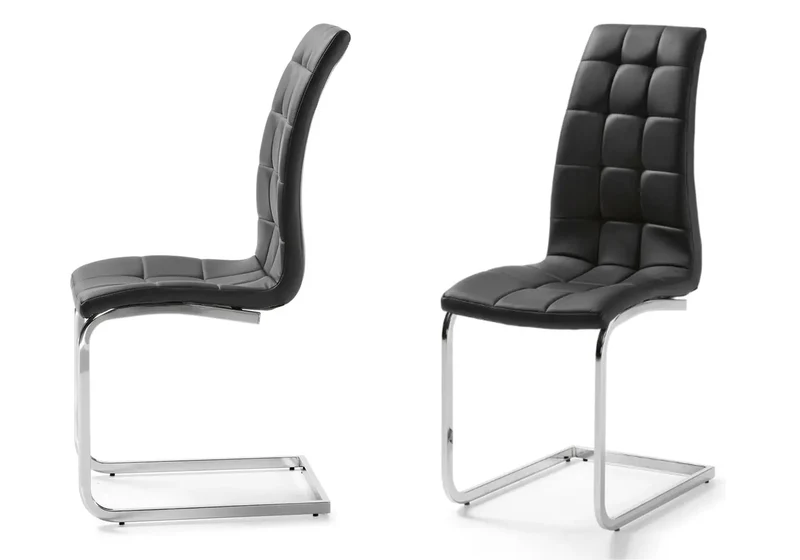 Table chêne verre 6 chaises noir - Toe