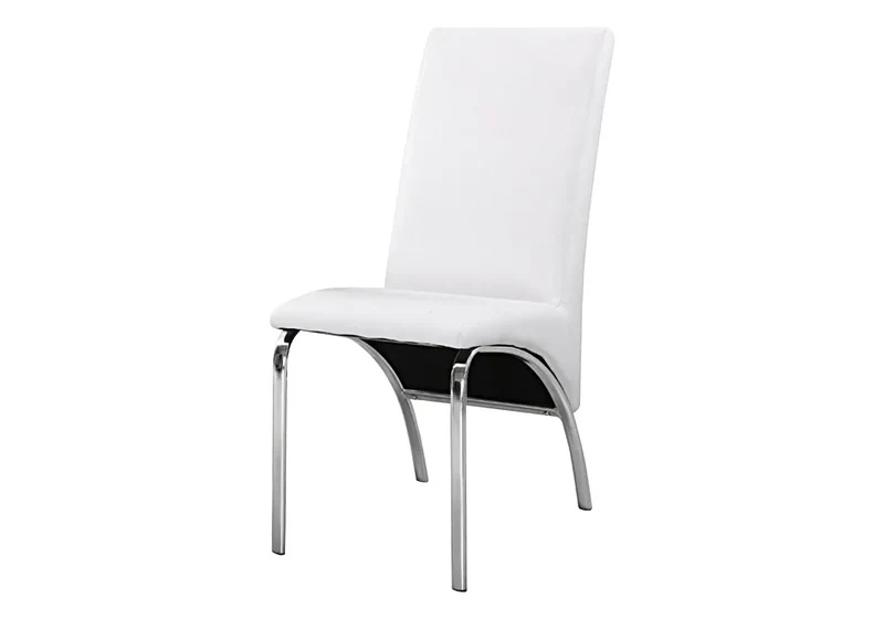 Lot 4 chaises chromé simili blanc - Roy