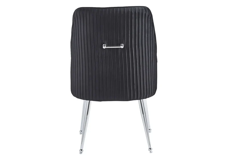 Fauteuil de table velours noir poignée argentée - Opus x2