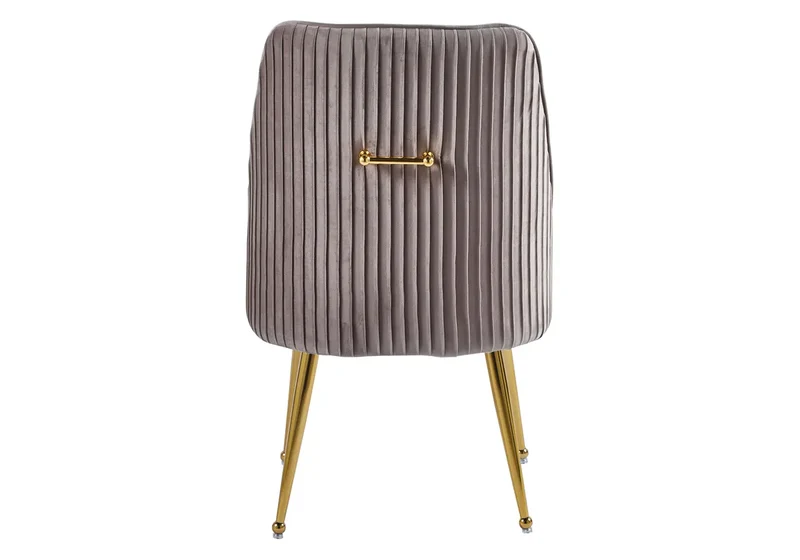 Fauteuil de table velours moka poignée dorée - Opus x2