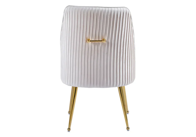 Fauteuil de table velours beige poignée dorée - Opus x2