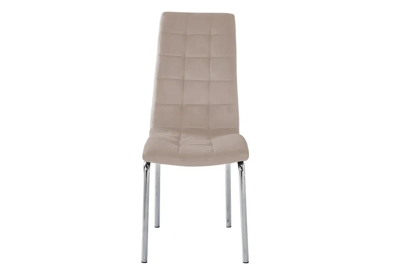 Chaises en velours taupe capitonnées - Dea x6