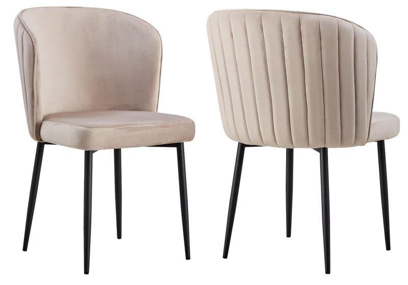 Chaise de salle à manger design en velours moka - Diva x4