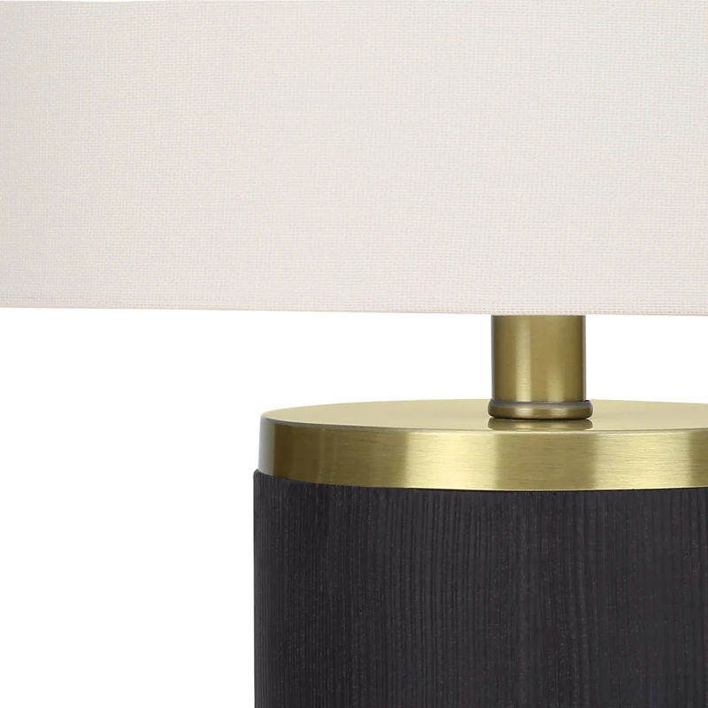 Lampe de table en béton noir et accents en métal doré 24 po - I 9710
