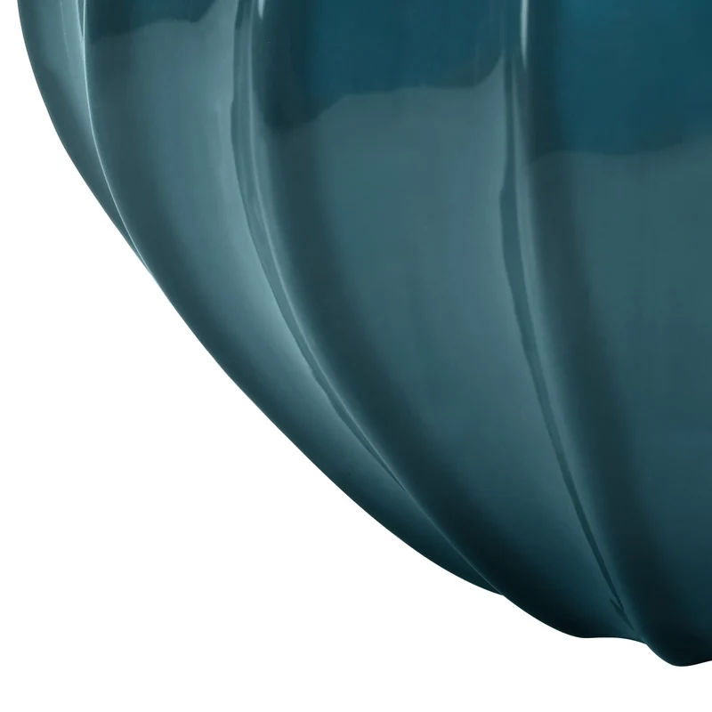 Lampe de table en céramique bleue incurvée 24 po - I 9612